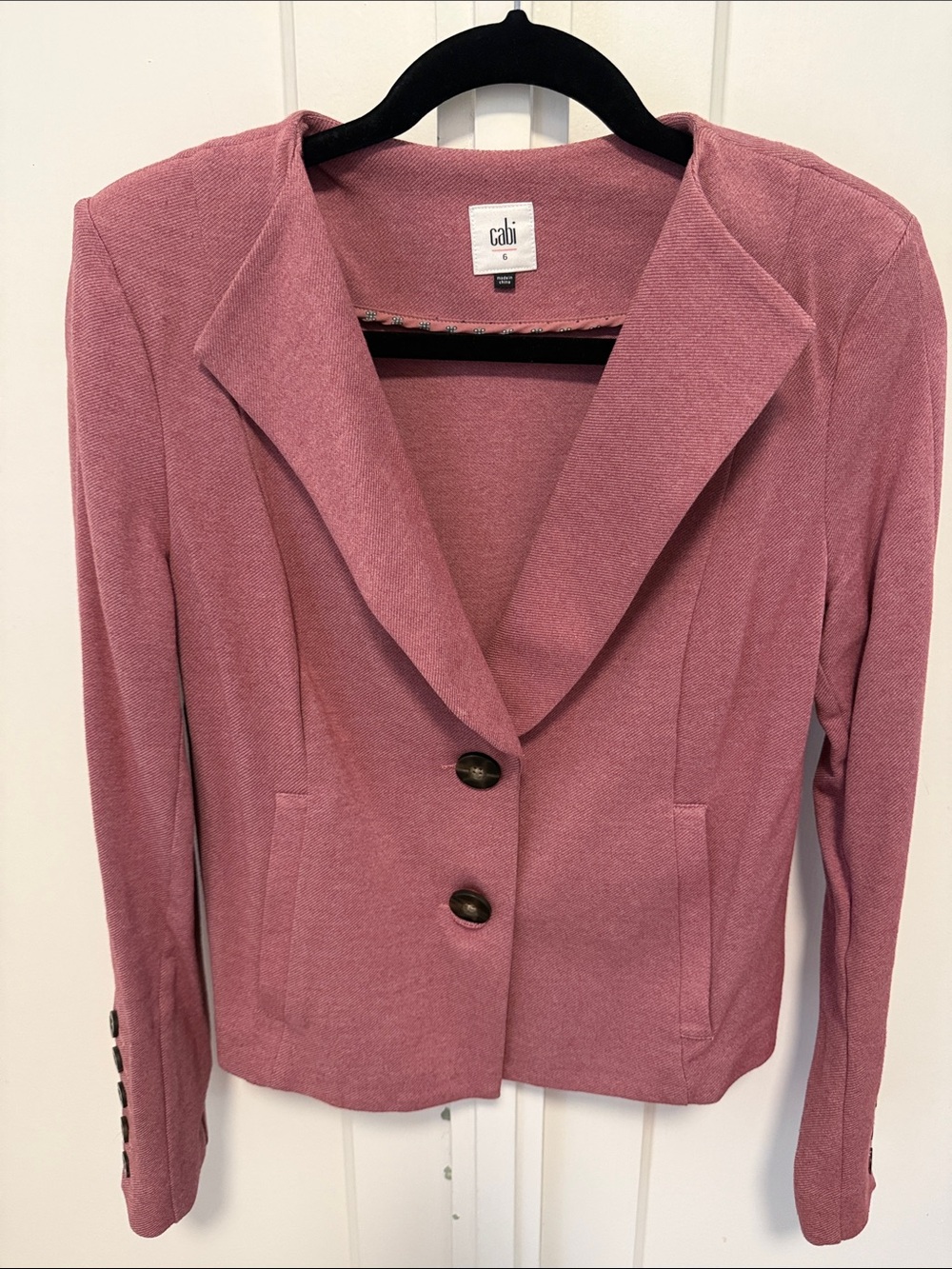 CAbi Rose-Pink Tailored Blazer Jacket